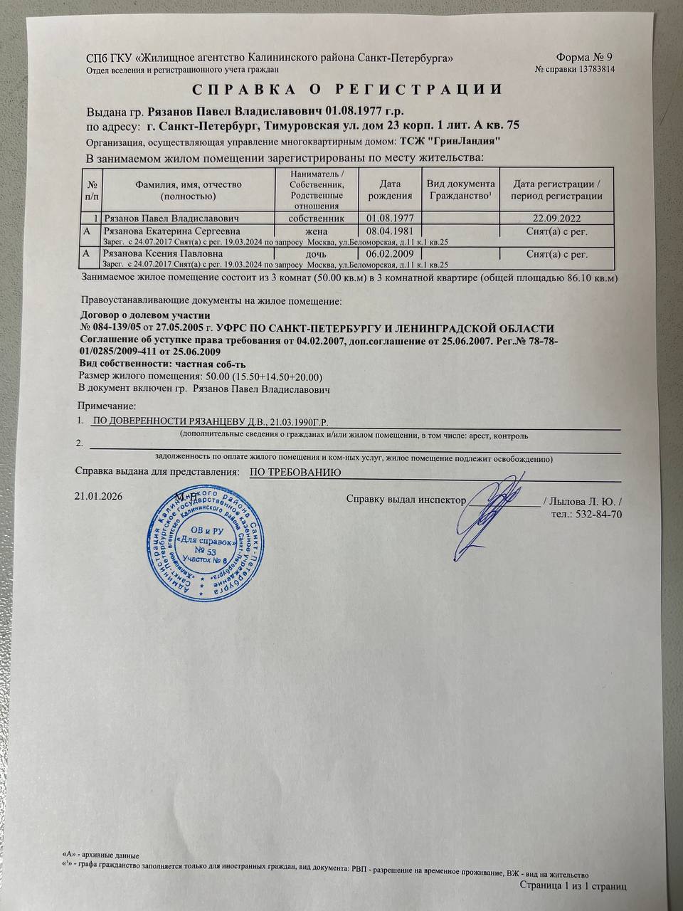 Реализация имущества должника Рязанов Павел Владиславович в г. Санкт-Петербург